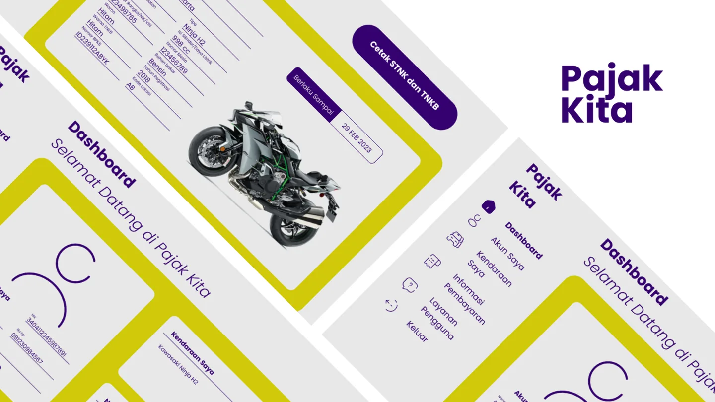 Pajak Kita vehicle tax payment website UI design